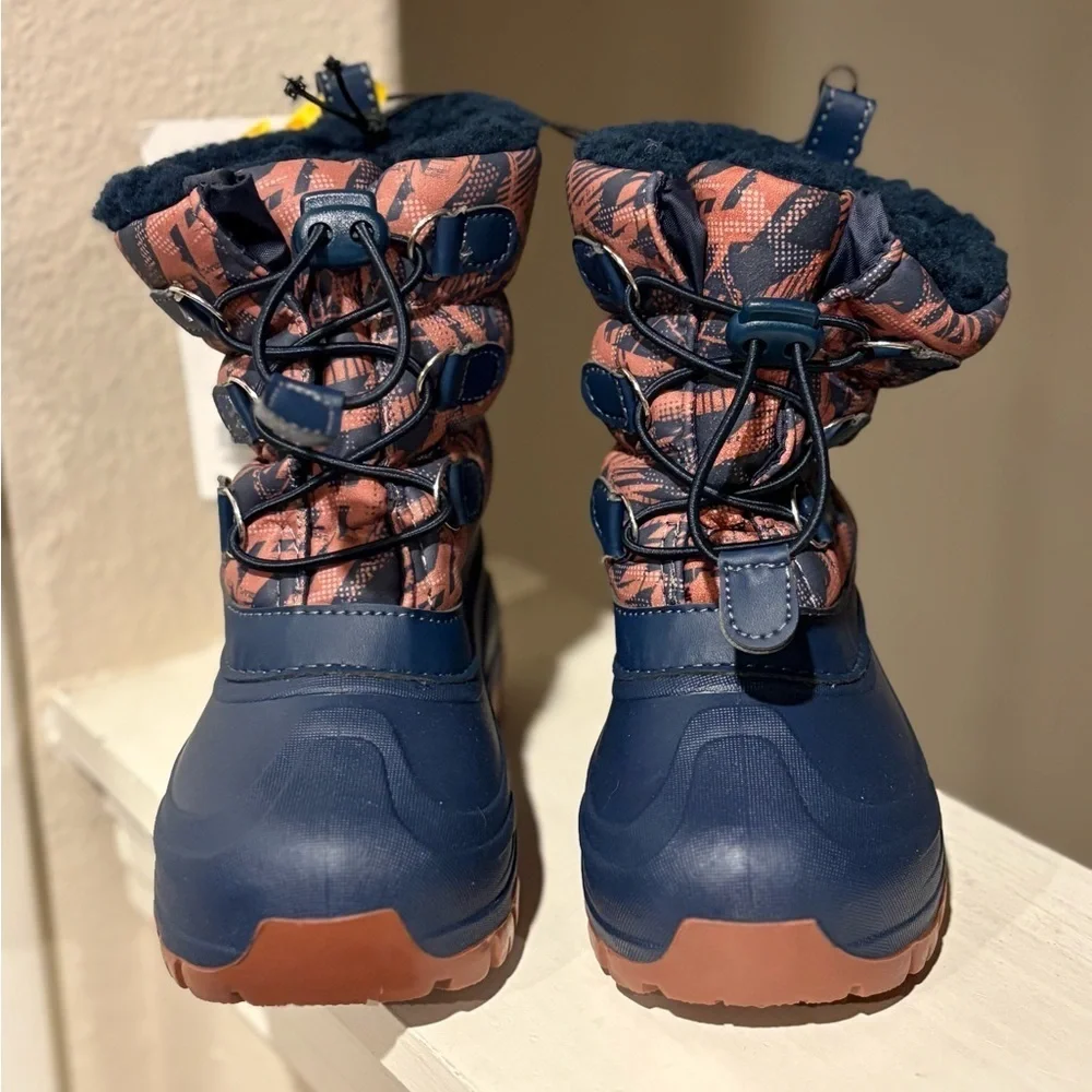 NWT Member's Mark Kids' Snow Rain Winter Boots -10 Cold Rating Blue/Orange 11/12
